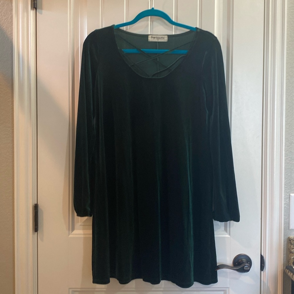 Women’s Green Velveet Dress - S